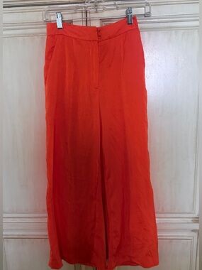 Free people orange wide leg slacks size 0 XS